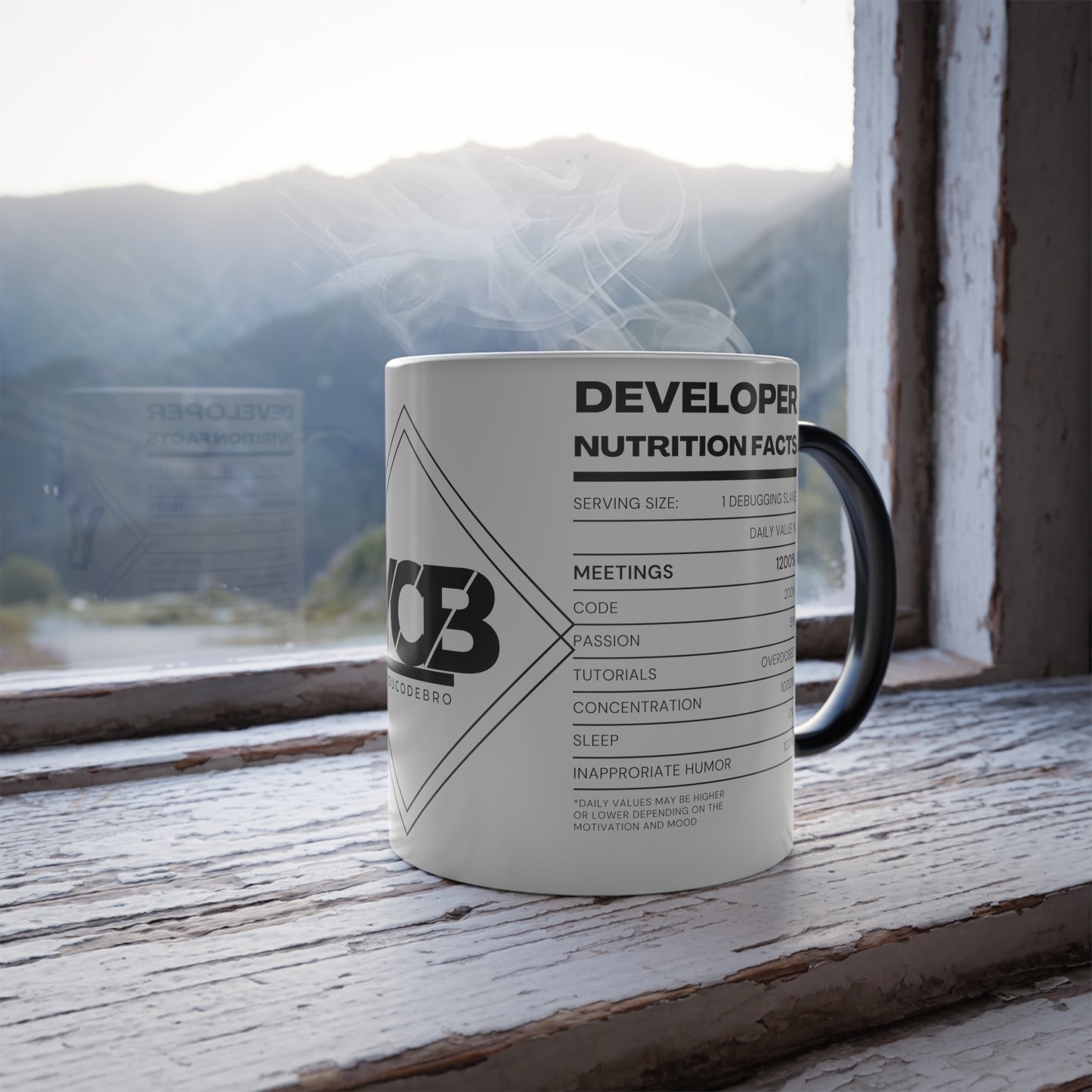 Developer Nutritional Facts - Color Morphing Mug, 11oz