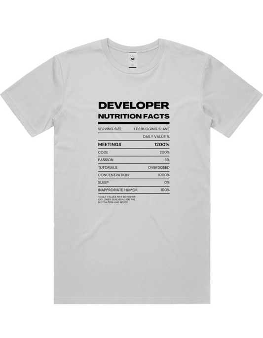 Dev Nutrition Facts Pure Code Cotton Tee